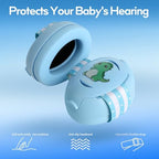 Side view of Floriogra baby earmuffs showing adjustable headband strap