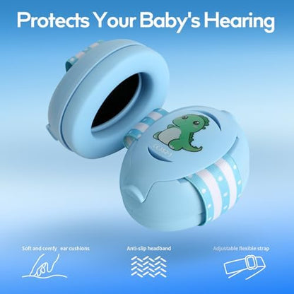 Side view of Floriogra baby earmuffs showing adjustable headband strap