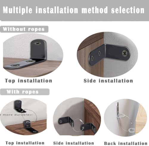 Safety equipment for home baby proofing applied to the back of a bedroom dresser
