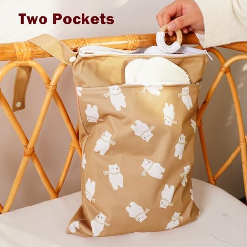 Opgroeie wet dry bag hanging on a stroller handle