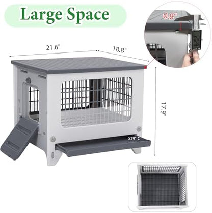 Rabbit Hutch Outdoor Indoor Plastic Waterproof Bunny Cage Enclosure Chew-Proof Rabbit House Guinea Pig Cage Pet House for Small Animals, One Room - Image 7