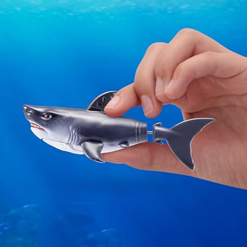 Grey Zuru Robo Alive robotic shark diving underwater in five directions