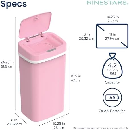 Ninestars motion sensor trash can side profile