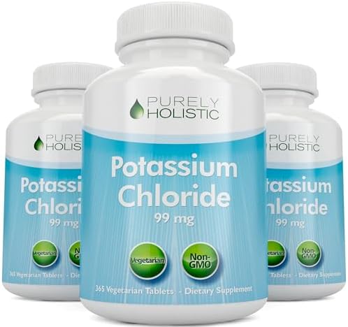 Purely Holistic Potassium Chloride imported USA health supplement bottle showing rapid disintegration tablet feature