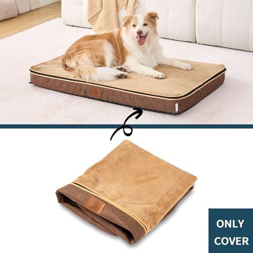 LIORCE orthopedic pet bed replacement cover highlighting the anti-scratch Oxford cloth sides