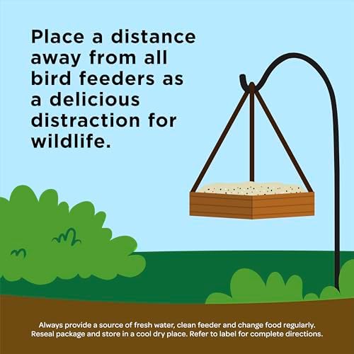 Kaytee wildlife food blend poured in a ground feeder
