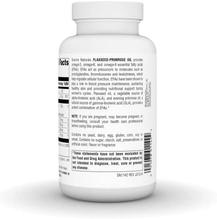 Source Naturals Omega 3 6 9 EFA supplement bottle side profile
