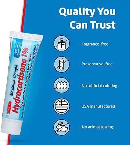 Fragrance free 1% hydrocortisone ointment by De La Cruz for skin irritation