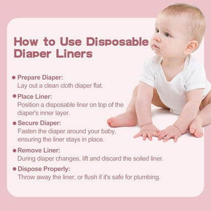Close up of 400 sheets bamboo diaper liners