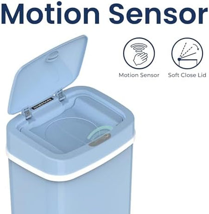 Ninestars diaper pail with motion sensor lid open