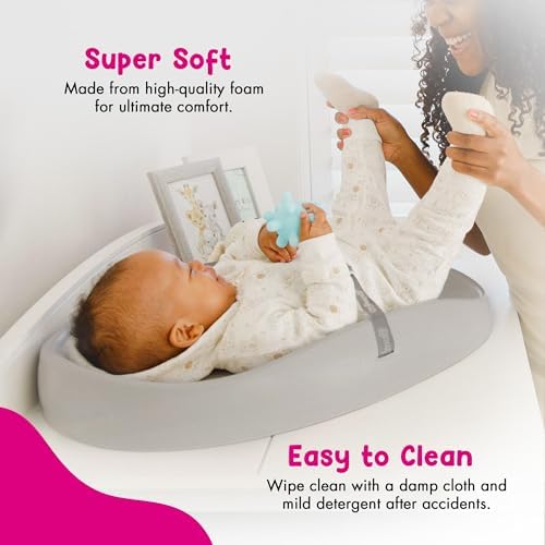 Bumbo cool grey changing pad packaged for nursery setup