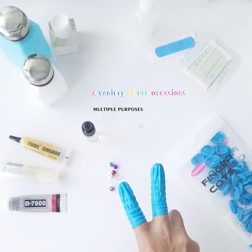 Blue powder free nitrile finger shields for electronics repair