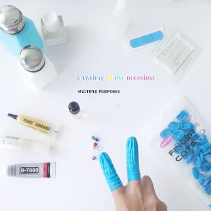 Blue powder free nitrile finger shields for electronics repair