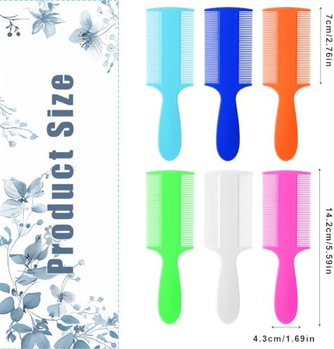 Close up of the double sided fine tooth plastic comb showing tooth density.