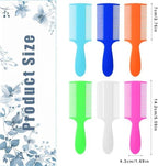 Close up of the double sided fine tooth plastic comb showing tooth density.