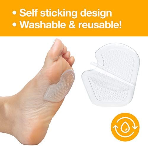 ZenToes dancer pads being applied to the forefoot for sesamoiditis support.