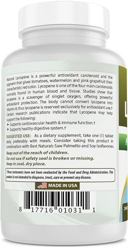 Best Naturals Lycopene dietary supplement capsule close up view
