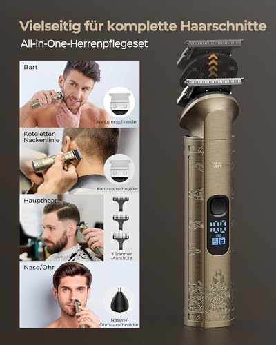 VGRPRO zero gapped T blade trimmer for precise beard detailing and close lining