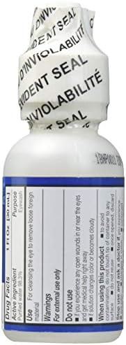 Compact one ounce emergency eye wash bottle with twist off cap for first aid kits