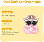 Wonuu glittery pink duck dashboard accessory close up view