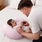 Queness Baby breastfeeding pillow cover showing concealed zipper detail