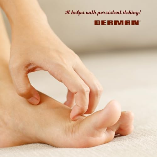 Derman foot care treatment set for preventing fungal skin cracking.