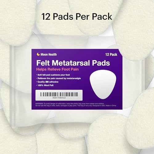 Twelve pack arrangement of white wool metatarsal cushions for men and women.
