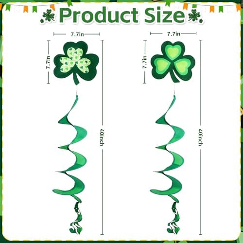 Side view of Novwang shamrock ornament with hanging hook