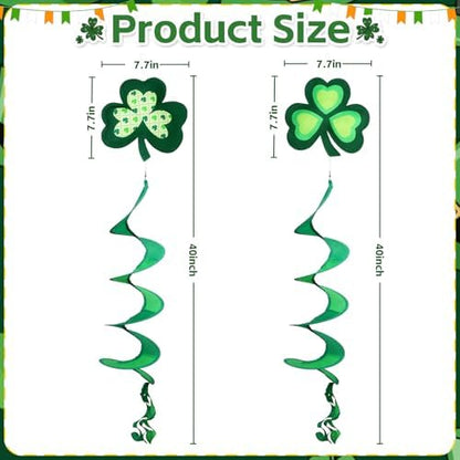 Side view of Novwang shamrock ornament with hanging hook