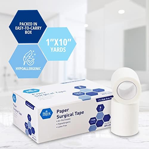 MED PRIDE sensitive skin medical tape roll showing the mini box storage packaging