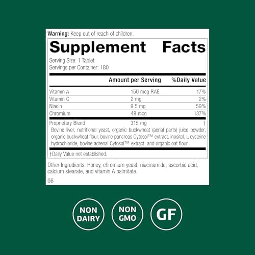 Standard Process Chromium Complex authentic USA imported dietary supplement bottle