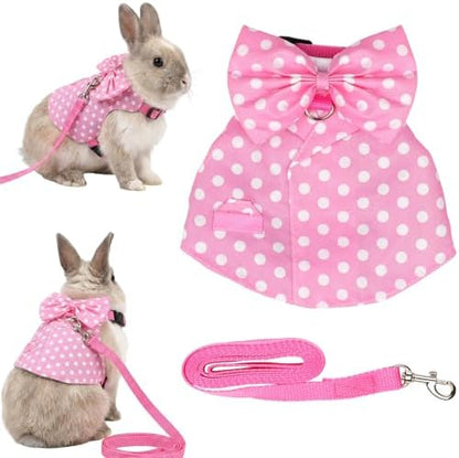 Soft mesh rabbit vest with white bow detail adjustable side straps