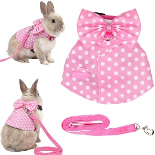 Soft mesh rabbit vest with white bow detail adjustable side straps