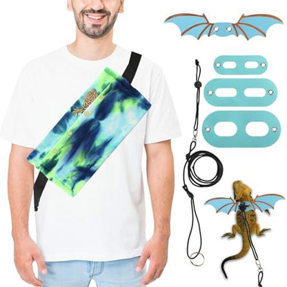 Soft coral fleece sling bag for small reptiles