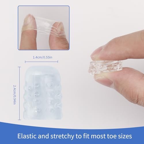 Soft clear gel toe sleeves with breathable ventilation holes for corns