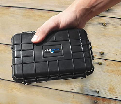 CASEMATIX twelve slot blade holder close up view of shock absorbing interior foam and protective lid padding