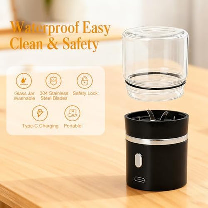 Rechargeable tablet grinder with green indicator light activated by one touch button
