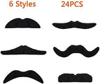 LuckyStar365 self adhesive fake mustaches being peeled for application