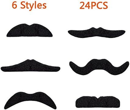 LuckyStar365 self adhesive fake mustaches being peeled for application