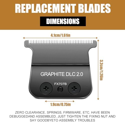 Black precision replacement blade compatible with BaBylissPRO FX726