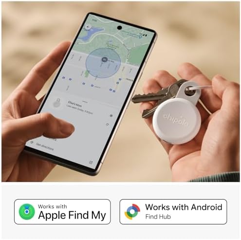 White waterproof bluetooth tracker showing the integrated USB-C charging port.