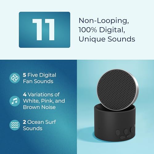 Adaptive Sound Technologies LectroFan Micro2 showing control buttons for volume and sound selection.