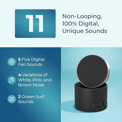 Adaptive Sound Technologies LectroFan Micro2 showing control buttons for volume and sound selection.
