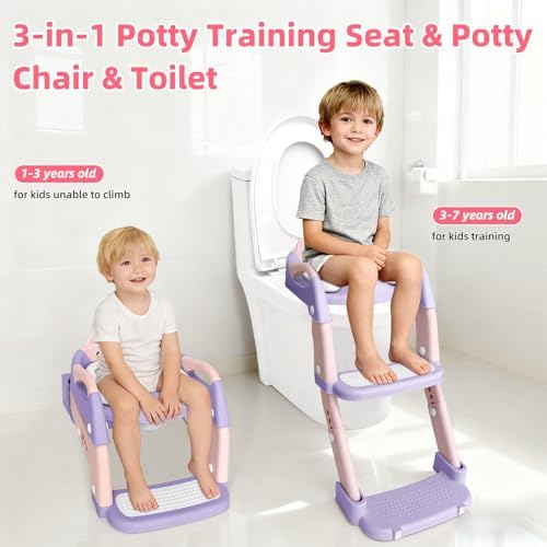 BBfancy toddler toilet trainer chair folded flat for compact bathroom cabinet storage.