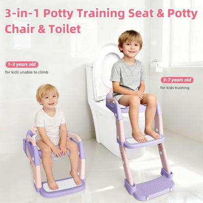 BBfancy toddler toilet trainer chair folded flat for compact bathroom cabinet storage.
