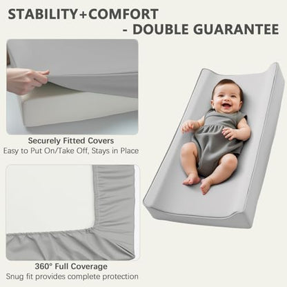 Portable Navari gray changing mat folded for travel and nursery storage