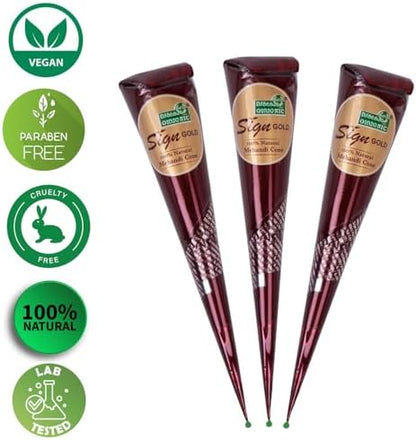 Close up of smooth flowy dark brown henna paste formulation for all hair types
