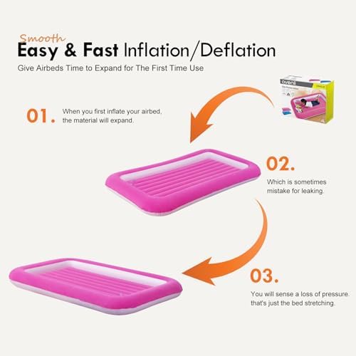 RAPTAVIS kids travel air mattress deflated and folded for compact luggage packing