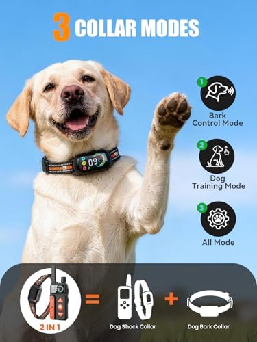 Close up view of the IPX7 waterproof bark collar showing the silicone contact points.