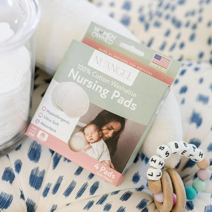 NuAngel nursing pads 4 pack flat lay view